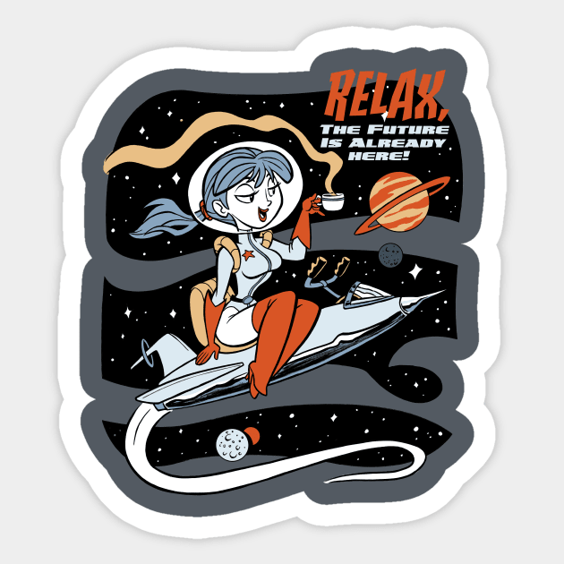 Space Tea Chill Sticker by TomBancroft